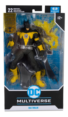 Etiqueta dorada de McFarlane Dc Multiverse Batman (Sinestro Corps)