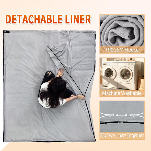 Saco De Dormir Xl 10 Grados Impermeable Para Adultos 3-4 Est