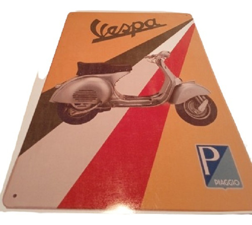 Chapa Cartel Decorativa Moto Vespa, Piaggio.