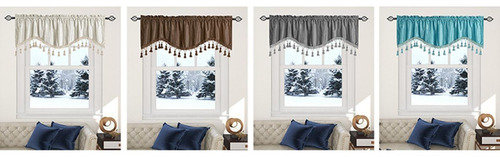 Cortina De Ventana De Bolsillo Para Barra, Cortinas De Beige