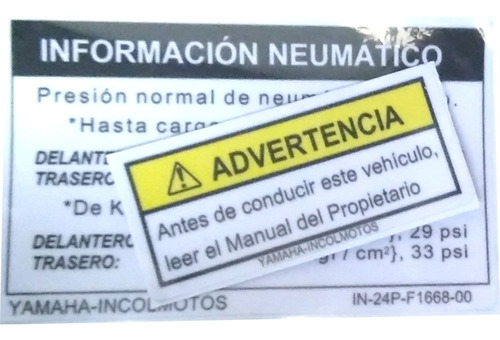 Calcomanías Bws 125 De Advertencia (tipo Original) 