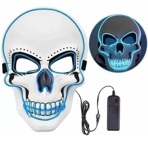 Mascara Calavera Con Luz Led Halloween Fiesta Disfraz Purga