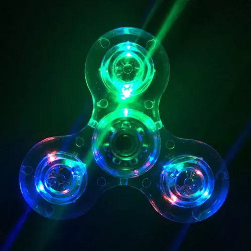 Hand Spinner Spiner Tranparente Com Led/ Material: Abs