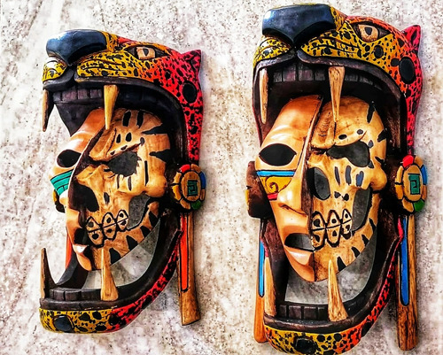 Mascara De Madera. Artesanía Mexicana Tallada 100% A Mano