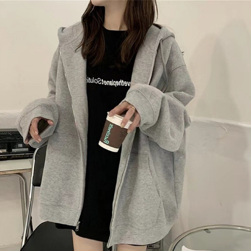 Chaqueta Tipo Sudadera Holgada Con Capucha Para Mujer