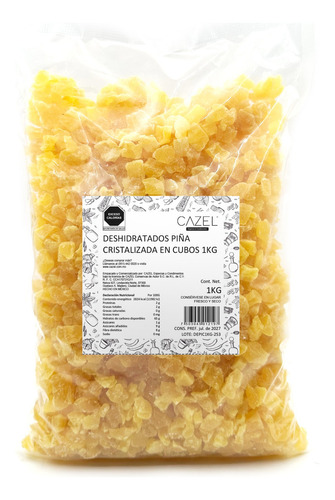 Piña Deshidratada Cristalizada En Cubos 1kg