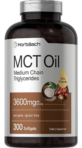 Aceite Keto Mct 3600 Mg Horbäach 300 Capsulas Blandas