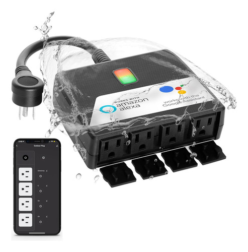 Regleta De Enchufes Wifi Para Exteriores Resistente E Int...