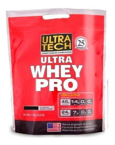 Suplemento en polvo Ultratech Nutrition  Classic Line Ultra Whey Pro proteínas sabor frutilla en pote de 3kg