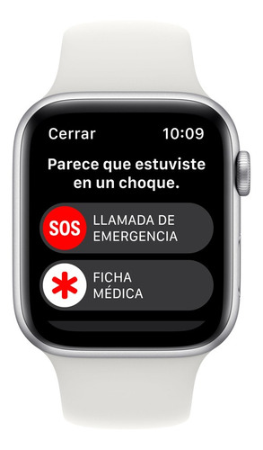 Apple Watch SE GPS - Caja de aluminio plata 44 mm - Correa deportiva blanca - Patrón