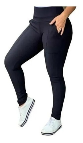 Calça Legging Montaria Gorgurão C Bolsos Tec Grosso Canelado