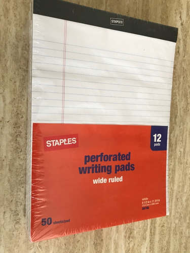 Block Rayas Staples 26785 Notepads 8.5x11.75(215.9x298.5mm)