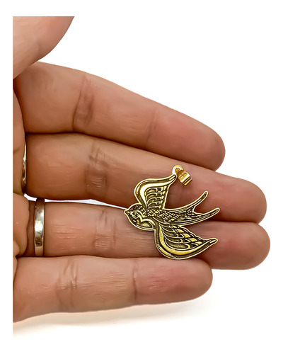 Dije Golondrina Ave Oro 18k Macizo