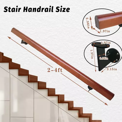 Pasamanos de madera para escaleras interiores, pasamanos de escalera de  pino antideslizante para personas mayores, barandilla de pared para el  hogar