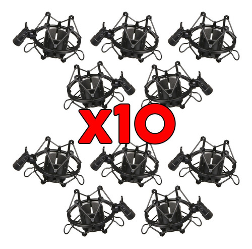 Kit X10 Soportes Araña Avg Shock Mount Microfono Condenser