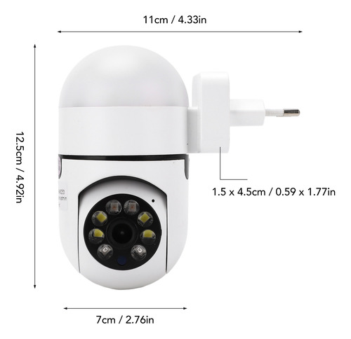 Cámara Wifi, Visión Nocturna Inalámbrica, 360°, 2 Mp, Led De