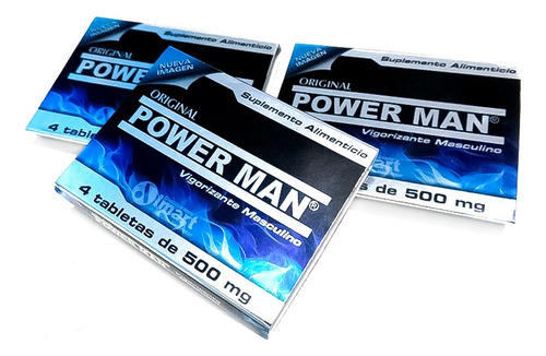 Pack 3 Suplemento Almart Power Man 4 Tabletas De 500mg Cu