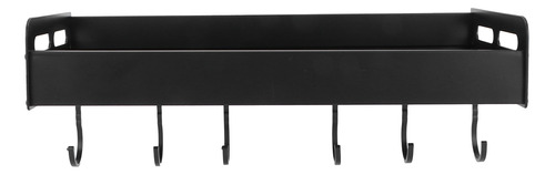 Soporte Para Utensilios De Cocina, Estante Negro, 6 Ganchos,