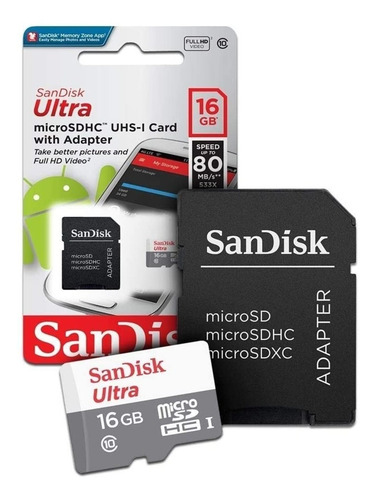 Imagen 3 de 3 de Kit 10 Memoria Micro Sd 16gb Sandisk Clase 10 Celular Tablet