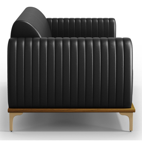 Sofá 150cm 2 Lugares Base Gold Molino D06 Pu B-159 Preto