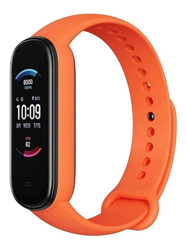 Imagen 2 de 3 de Smartwatch Amazfit Bands Band 5 1.1" caja de policarbonato negra, malla orange de tpu A2005