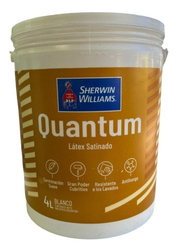 Pintura Latex Interior Quantum Blanca Satin X 4 Lts