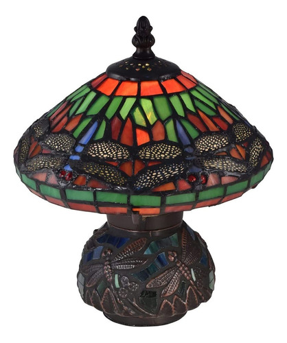 Dale Tiffany 8774 Lámpara Decorativa Con Libélula Roj...