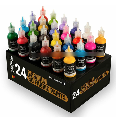 Puffy Paint Pintura Tela 3d 3 Cepillo Juego 24 Color 1