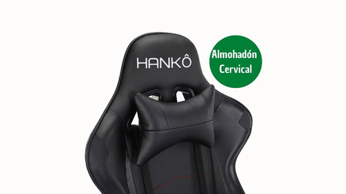 Imagen 6 de 10 de Silla Gamer Oficina Masajeador Lumbar Hanko Modo Descanso
