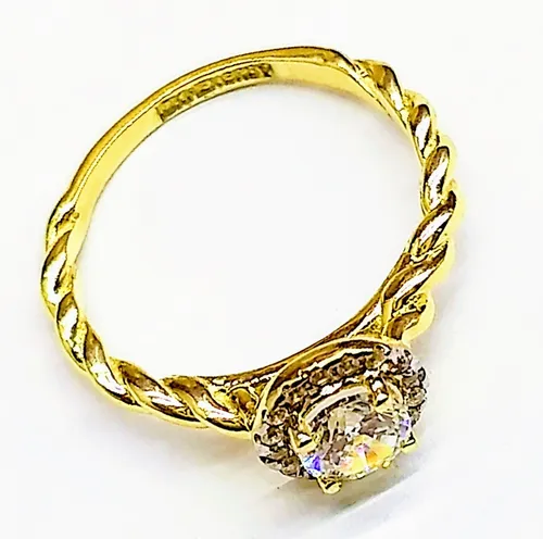 Anillo solitario con zirconia hotsell