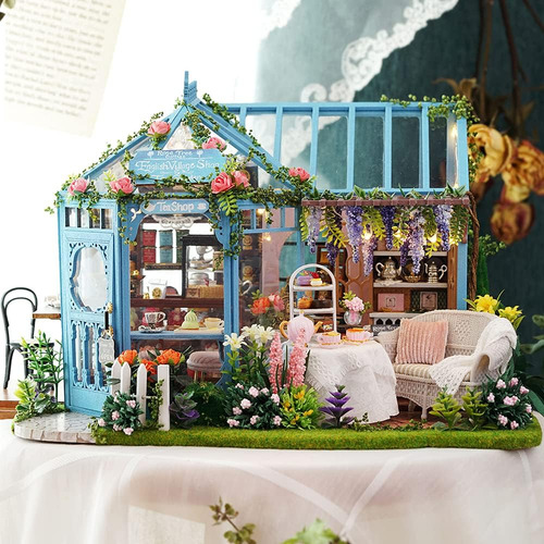 Casita Para Muñecas Casa Bricolaje Con Muebles Led Miniatura