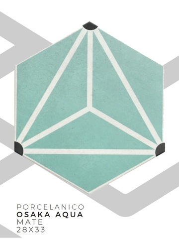 Sto Porcelanato Español Hexagonal Osakaaqua Verde Agua 28x33