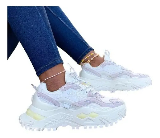 718-23 Tenis Sneakers Casual Fila, Original Dama Mujer, Blanco, Piel N