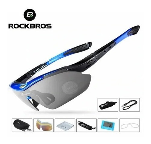 Gafas Ciclismo Rockbros Uv400 Cinco Lentes Intercambiables