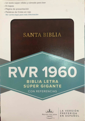 Biblia Letra Super Gigante Ecocuero Reina Valera 1960