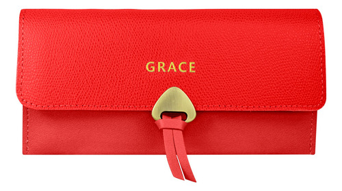 Cartera De Dama Elegante Clasica Grace Skw Mujer Ejecutiva Color Rojo - Rd Skw012