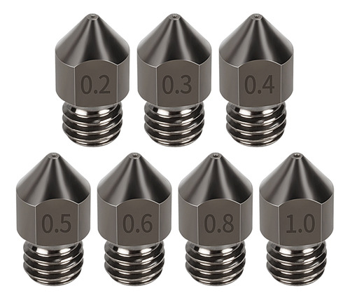 Boquilla Extrusora Mk8 De 7 Piezas, 0,2 Mm-1,0 Mm, Acero End