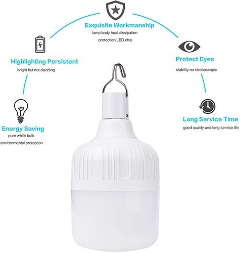 Imagen 4 de 7 de Linterna De Camping 5000lm Recargable Regulable Luz Portátil