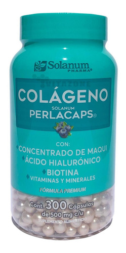 Colágeno Perlacaps Ácido Hialurónico Y Biotina 300 Cápsulas.