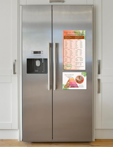 Juego 2 Imanes Refrigerador Dieta Mediterranea Lista Compras