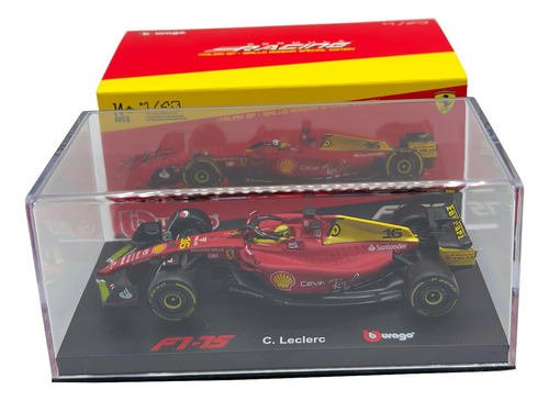 Bburago F1-75 Scuderia Ferrari 1/43 Charles Leclerc Modelo Color