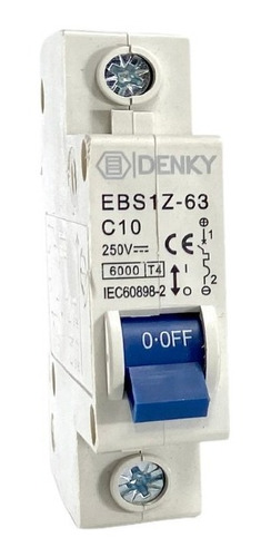 Breaker Denky 1x10 Amp Termomágnetico Riel Din 