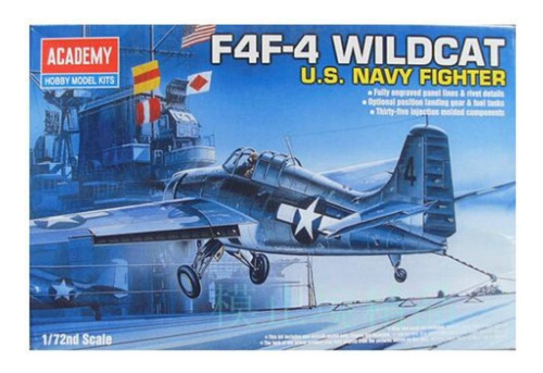 F4f-4 Wildcat Us Navy Fighter Escala 1/72 Academy 12451