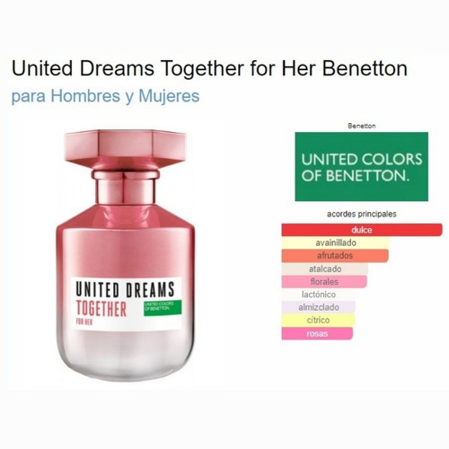 Imagen 2 de 3 de Perfume Benetton United Dreamstogether For Her 80ml Edt Dam