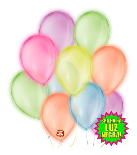 Imagem 1 de 5 de Balão Neon Nº 9 - Kit 25 Unidades