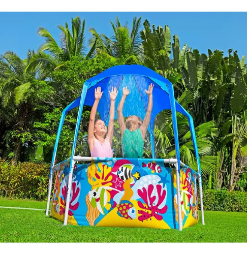 Piscina Estructural Con Toldo Y Rociador 51cmx 183cm Bestway