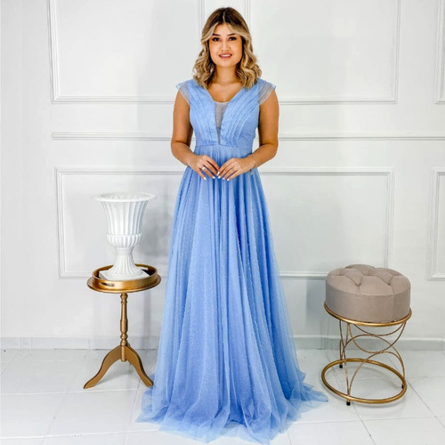 Vestidos Femininos Festa Longo Azul Serenity Madrinha Barato