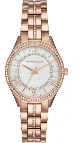 Reloj Michael Kors Lauryn Mk3716 Oro Rosa Para Dama