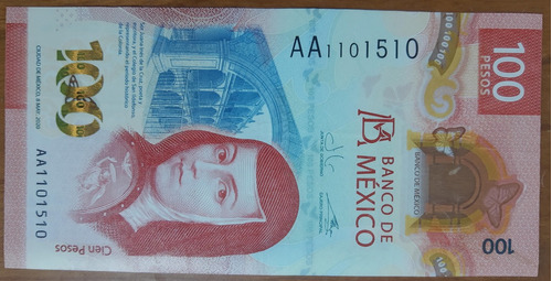 Billete 100 Pesos Sor Juana Familia G Serie Aa1101510