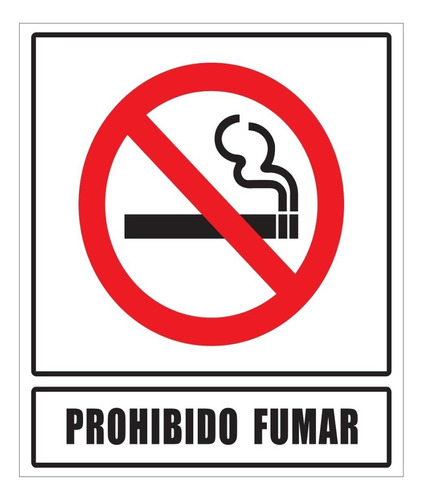 Cartel Prohibido Fumar 40x45 Alto Impacto